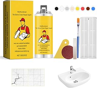 Ceramic Tile Repair Kit, Waterproof Long-Lasting Tub and Tile Repair Kit - Multifunctional Easy to Use for Cracks, Holes, Chips, Scratches, Dents