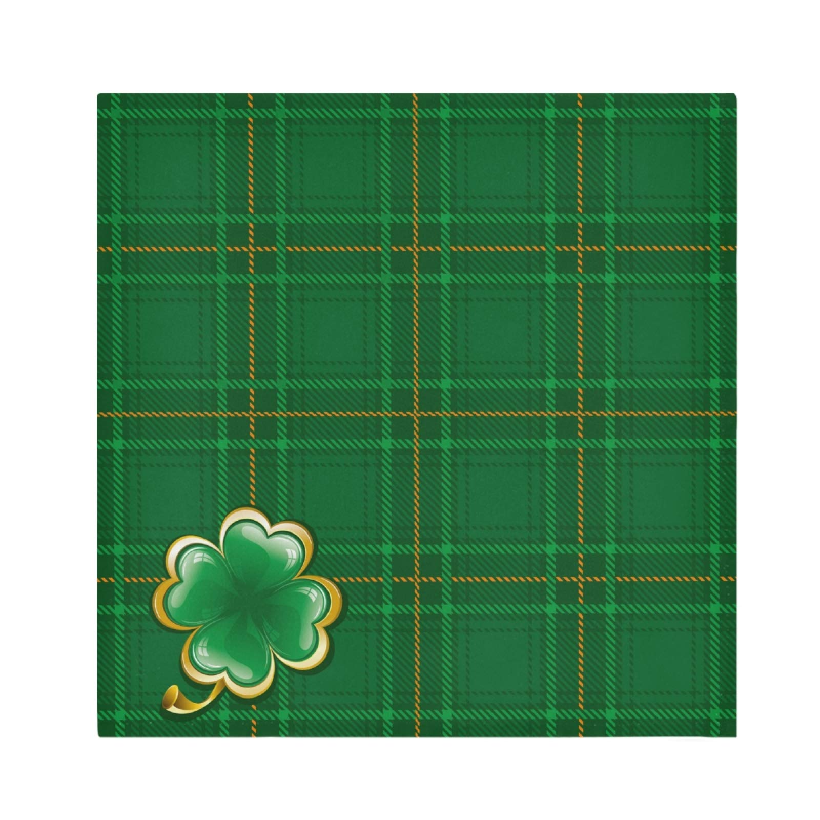 St. Patrick's Day Cloth Napkins Set of 6, Clover Square Premium Polyester Table Linen Napkin for Dinner Parties
