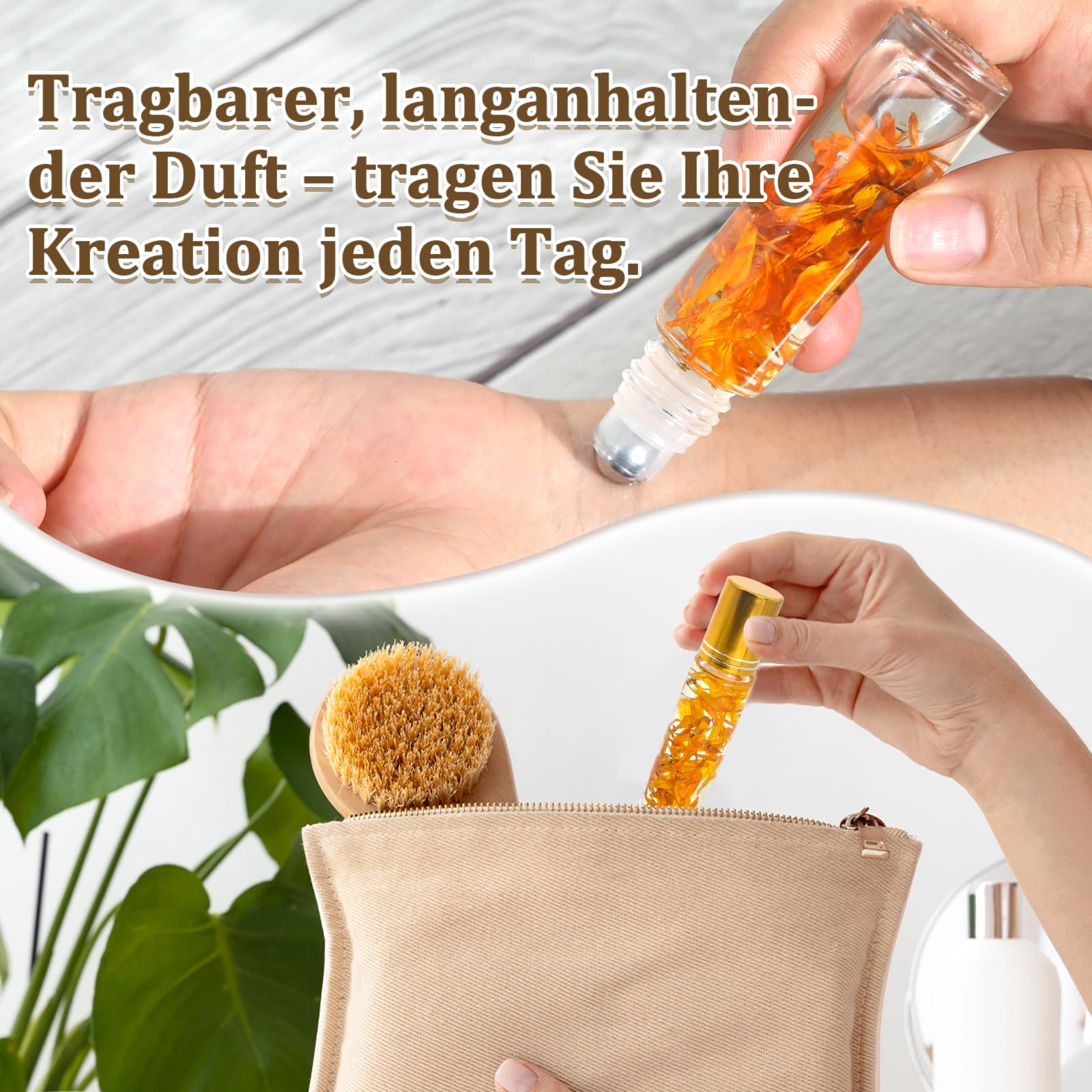 Parfüm Selber Machen Set, Gdblsm Damen Perfume Oil Making Kit, Kreative Bastelset Erwachsene DIY mit Ätherisches Öl, Langlebiges Mini Düfte als Geschenk für Frauen/Mädchen/Männer
