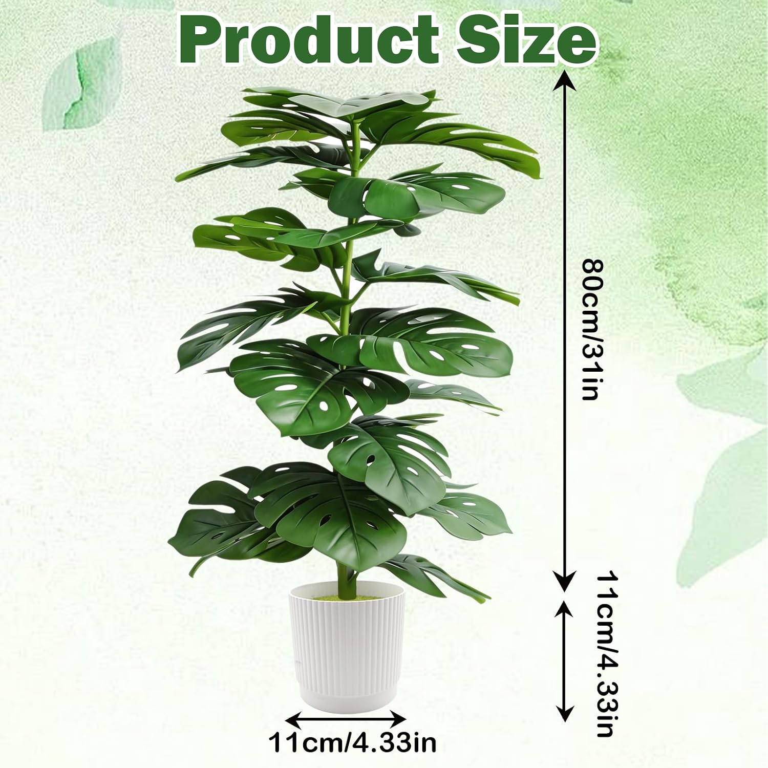 2 Pack 31" Artificial Fiddle Leaf Fig Tree,with White Planter Pot,Faux Floor Plant,Ficus Faux Plant Artificial Trees for Office Indoor Outdoor Garden Living Room Home Decor