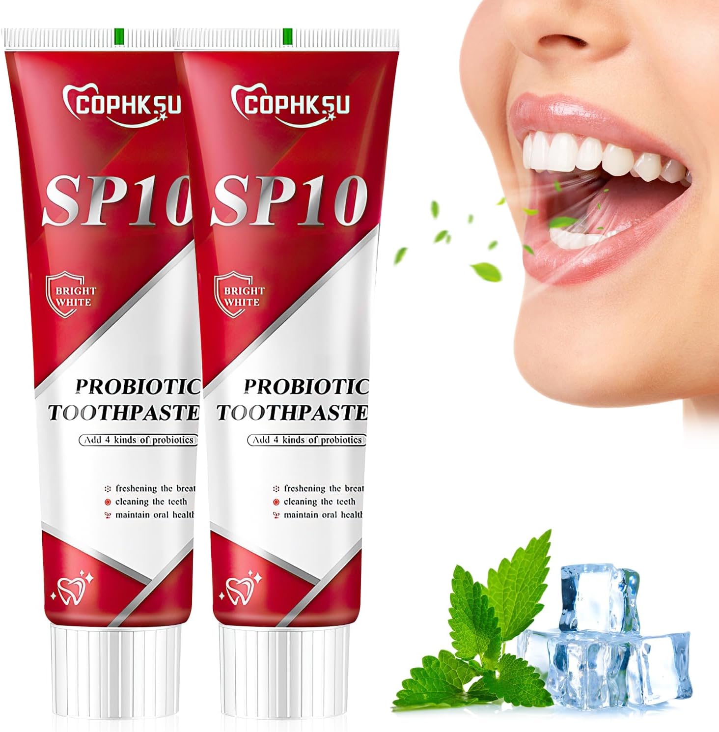 2PC SP-10 Probiotic Whitening Toothpaste, Ultra Whitening Stain Removal Toothpaste – Deep Cleaning Care, Improve Oral Health, Fresh Breath
