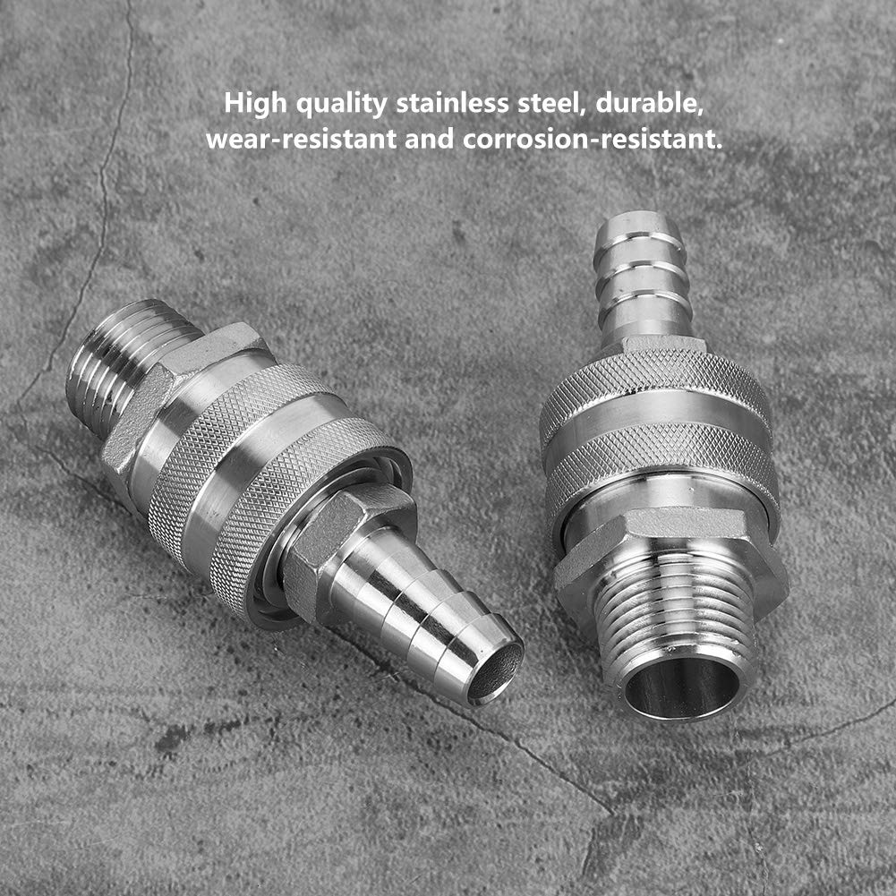 Nikou 4 connettori rapidi in acciaio inox con filettatura G1/2", adatti per la produzione di birra domestica, connettore per birra, connettore a barb, raccordo per birra fatta in casa