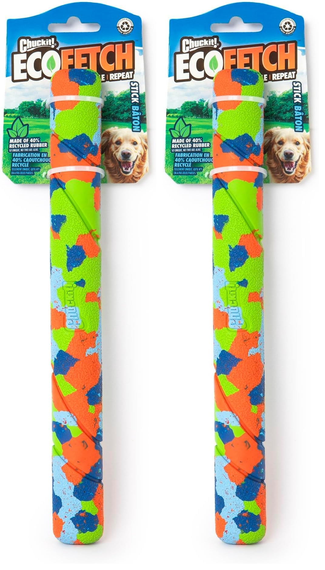 Chuckit! Eco Fetch Stick Doğa Dostu Köpek Oyuncağı (2 paketi)