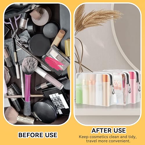 Miniatura 8 de Qbily Bolsa de aseo aprobada por la TSA de 3 piezas para mujeres y hombres, bolsa transparente de viaje impermeable para productos de cuidado de la
