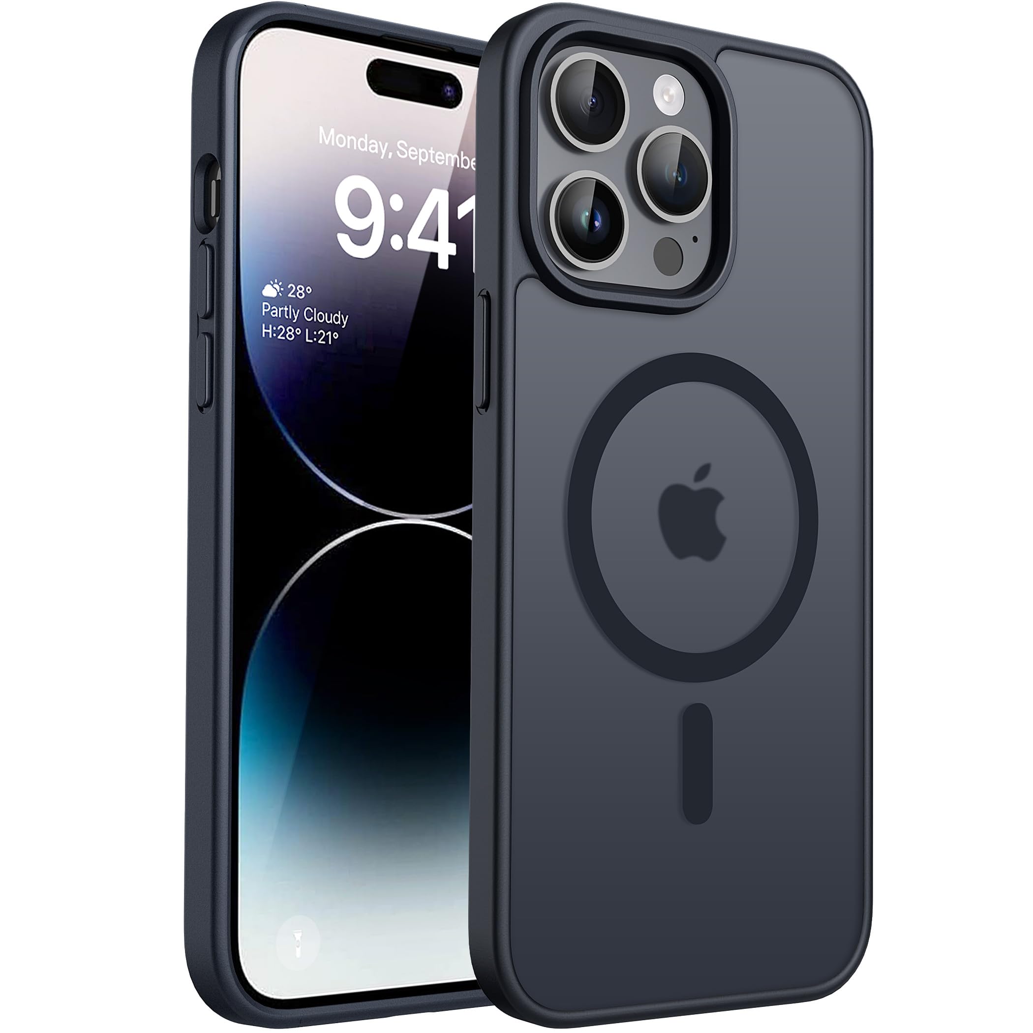 CACOE für Kameraschutzend, Kompatibel mit MagSafe, Stoßfest Kratzfest Magnetisch Rückseite Handyhülle für iPhone Case Transluzente