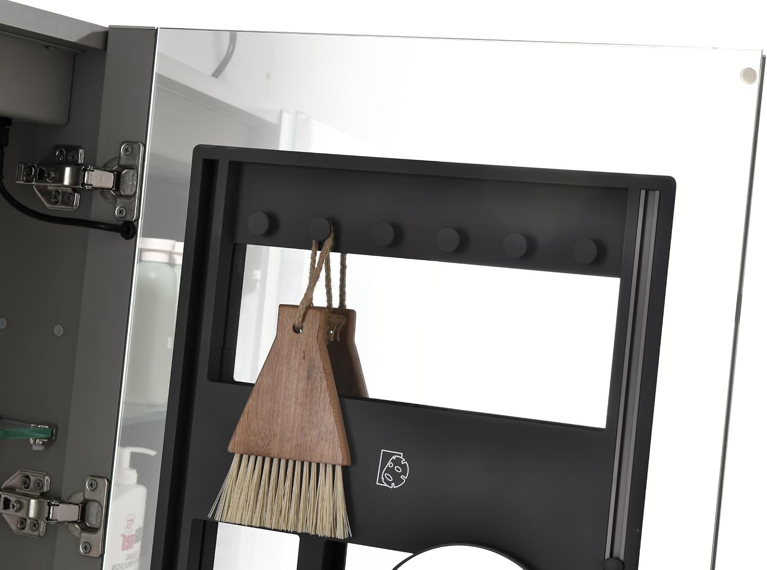 40" Led Mirror Bathroom Organizer Set, Stylish Cabinets with Built-in Defogger, Storage Cabinet with USB Ports for Bathroom Use, Metallic Grey