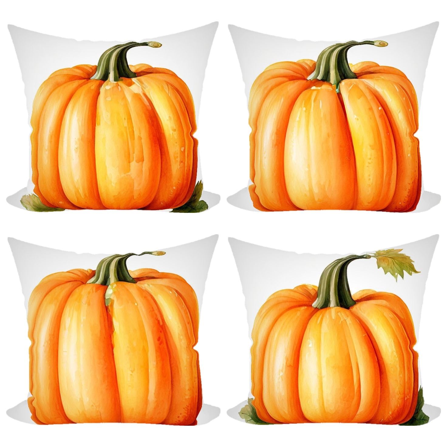 Square Cute Throw Pillow CasesPillow Case, for Farmhouse Couch Window Bay Decoration 18x18 4PCS, Simple Square Pillowcases, Machine Washable Vector Graphic Frutis Throw Pillow Case