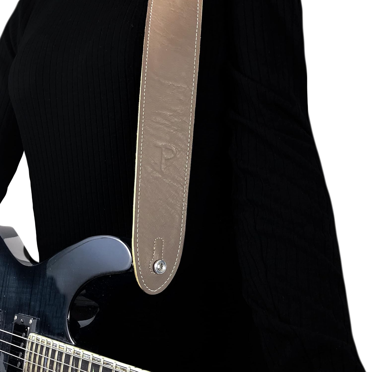 Perri’s Leathers Ltd. - Guitar Strap – Leather– Top Grain - Taupe - Adjustable - for Acoustic/Bass/Electric Guitars - Made in Canada (BM2CO-TPE)