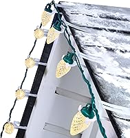 Brightown C9 LED Christmas Lights 68ft 100 Warm White Strawberry Bulbs - Waterproof Outdoor Roofline String Lights with All-in-One Clips, Commercial Grade
