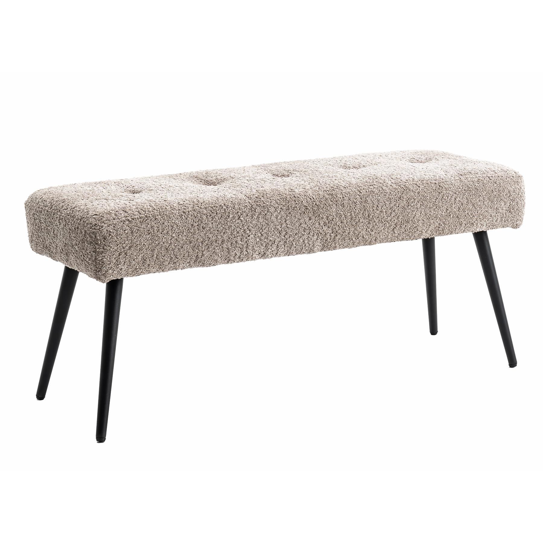 Riess Ambiente Design Sitzbank Boutique – 100 cm, Champagner Greige Bouclé