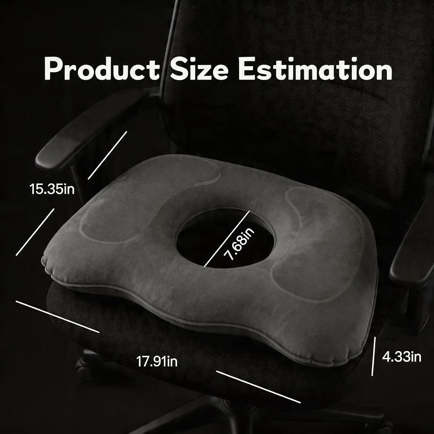 Inflatable Donut Cushion, Inflatable Seat Cushion for Tailbone Pain, Donut Pillow for Hemorrhoid Relief, Portable Travel Seat Cushion for Air Travel