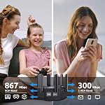 1200Mbps Dual Band (5GHz/2.4GHz) WiFi Extender Signal Booster,WiFi Repeater Covers Up to 12880Sq.ft and 60 Devices,Internet Booster with Ethernet Port for Home Wireless (Black)
