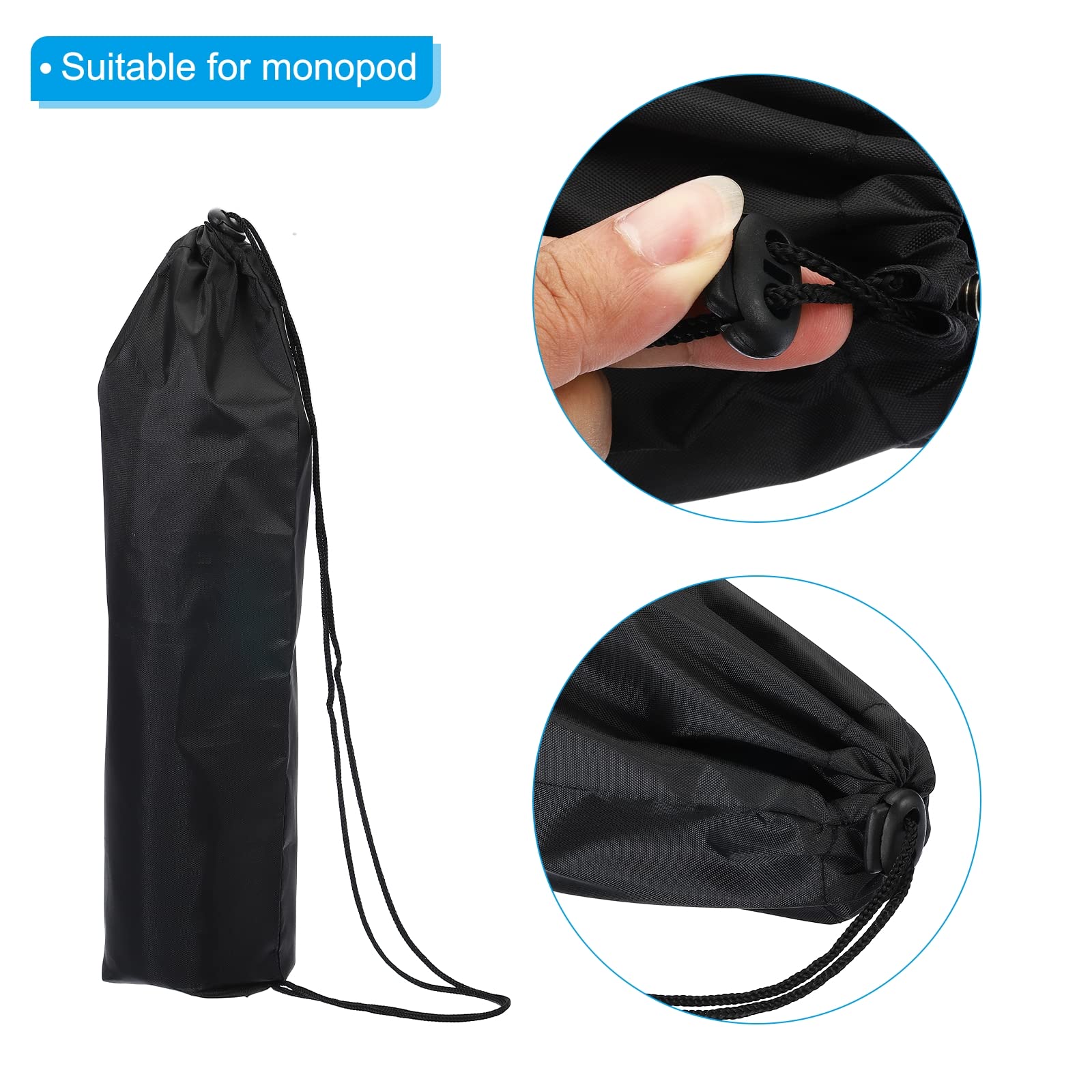 PATIKIL 19" Długi Monopod Torba Etui Torba, Nylon Torba Przenośny Pasek Na Ramię Składany do Kamery Monopod, Czarny, Czarny