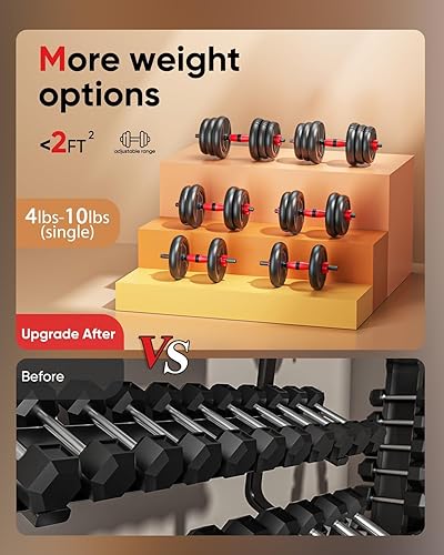 Miniatura 2 de Juego de mancuernas ajustables de 20 libras35 libras55 libras70 libras90 libras, juego de pesas 4 en 1, mancuernas, pesas rusas, pesas rusas,