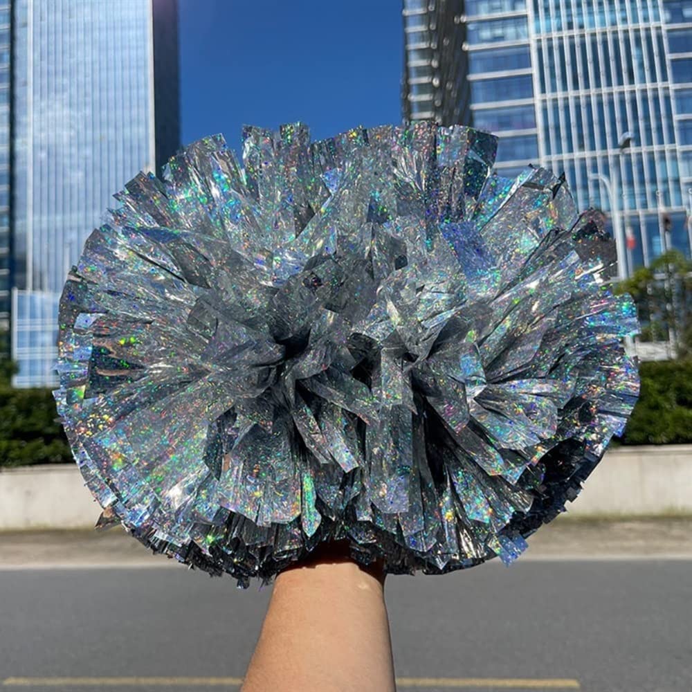 Pompon da Cheerleading 12,6 Pollici con Diamante Metallico Lucido per Bambini, Giochi Sportivi Scolastici