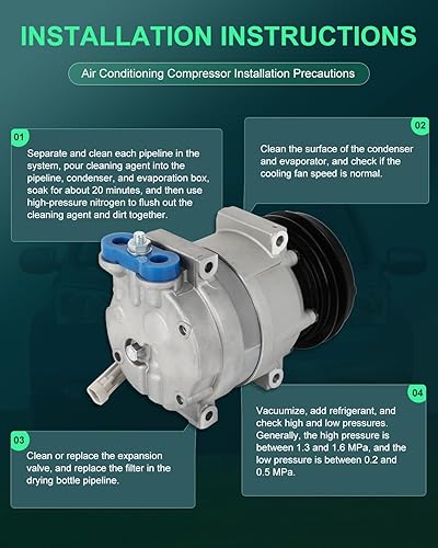 Miniatura 288 de SCITOO CO 10739C - Compresor de CA compatible con Honda Element 2.4L 2003 2004 2005 2006 2007 2008 2009 2010 2011
