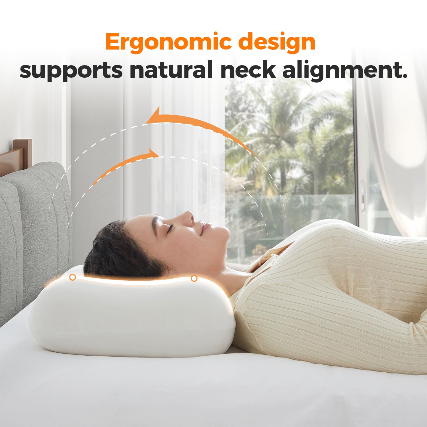 Jamdok Cuscino da viaggio in memory foam per dormire, cuscino ergonomico compatto per il collo con borsa portaoggetti, fodera rimovibile liscia e fresca, portatile, adatto per viaggi di lavoro