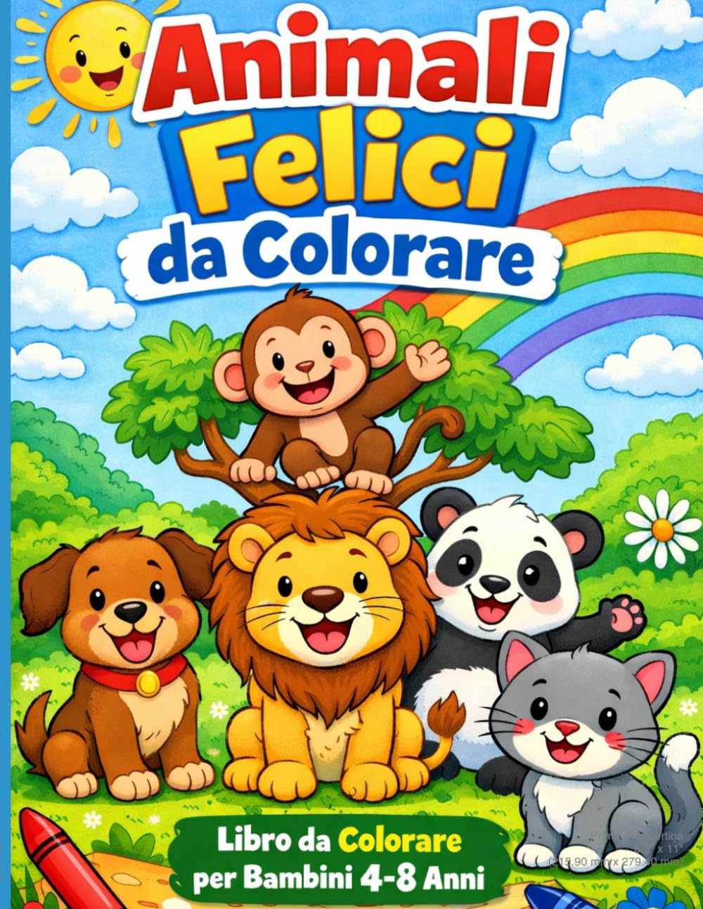 Animali Felici Da Colorare: Animali divertenti da colorare per bambini