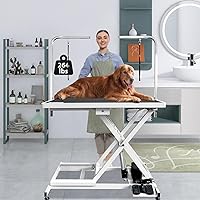 UDSONFY 50" Electric Heavy Duty Dog Grooming Table X-Lift, Adjustable 11-44", Non-Slip for Large Dogs, 264 lbs Capacity