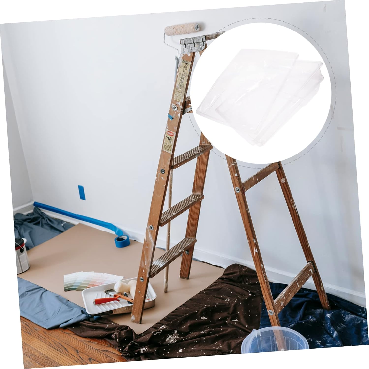 8pcs Transparent Paint Tray Liners Reusable Accessories for Paint Trays Easy Cleanup Prevent Cracking and Efficient Color Switching for Projects