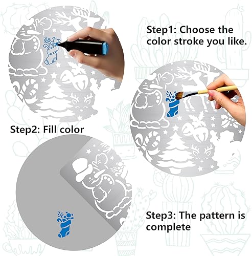 Miniatura 4 de GORGECRAFT 6.3 x 6.3 Christmas Metal Stencils Santa Claus Stainless Steel Cutting Dies Stencil Reusable Snowman Elk Christmas Tree Bells Christmas