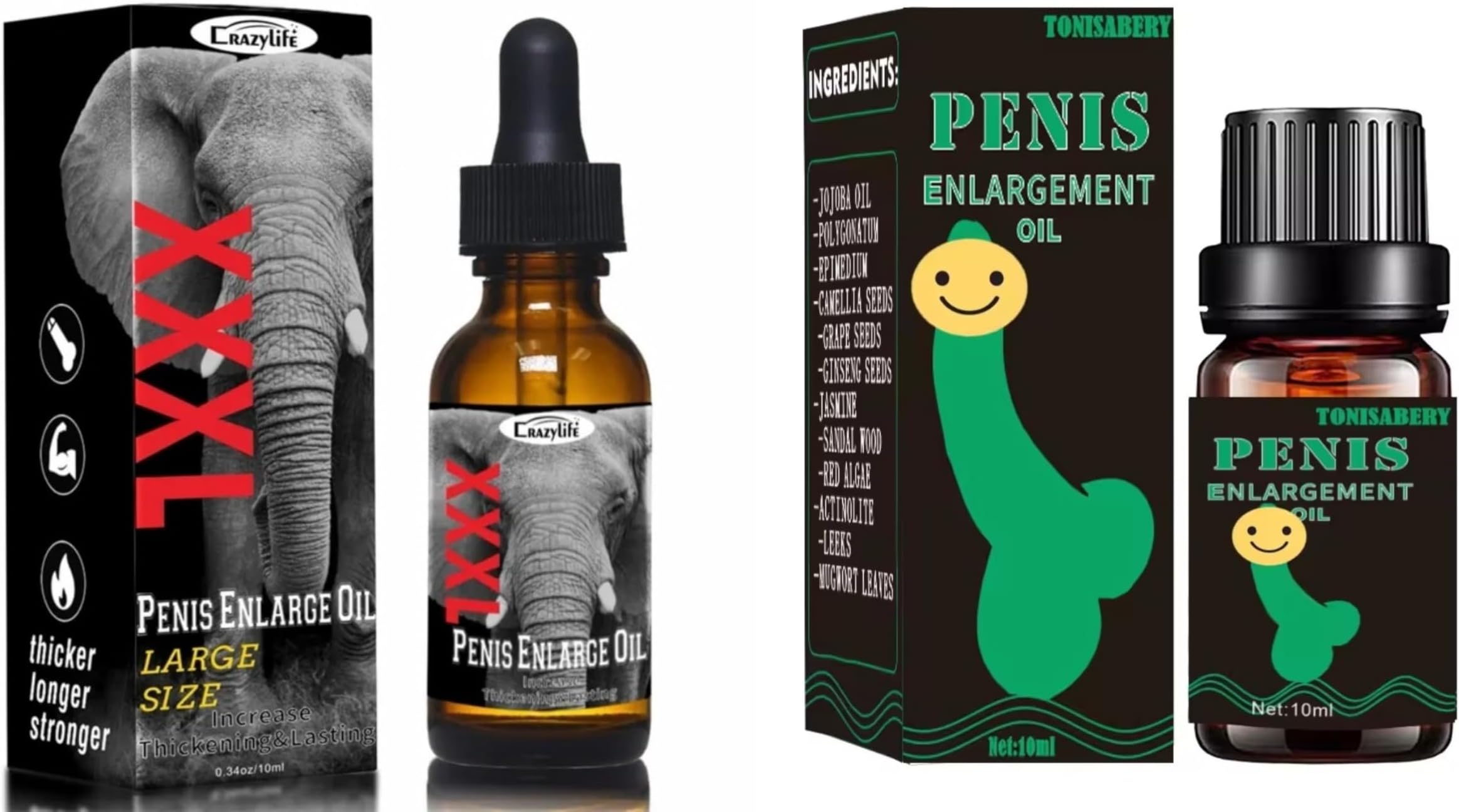 Crazylife Male Enlarge Cream Tonisabery Enlargement Gel for Men Enlarging Oil (F396-P-GRN)