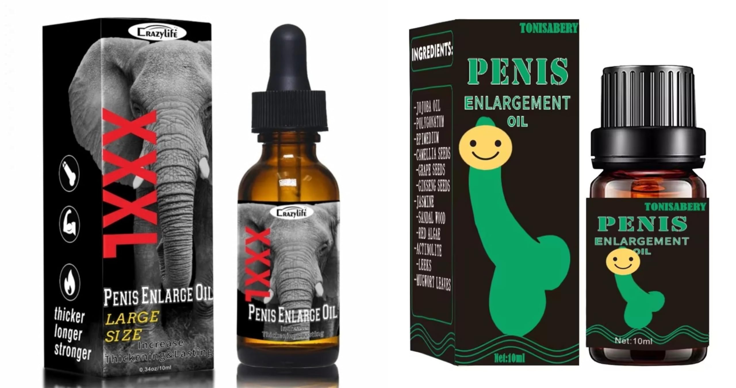 Crazylife Male Enlarge Cream Tonisabery Enlargement Gel for Men Enlarging Oil (F396-P-GRN)