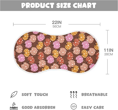 Miniatura 2 de Juego de 1 paños de muselina para bebé, suaves y retro de los años 70, hippie, absorbentes, baberos, toalla facial para niños recién nacidos, 22 x