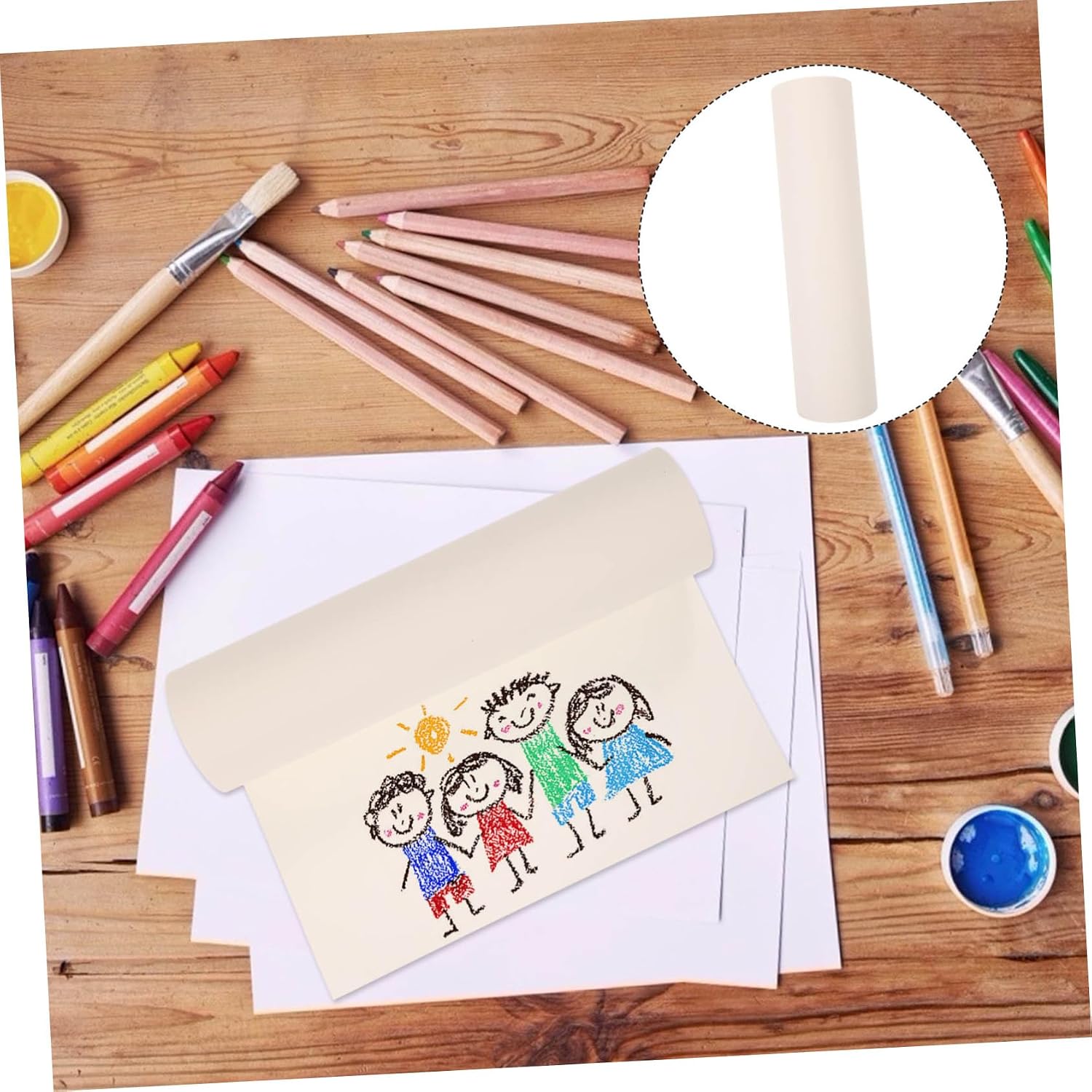 jojofuny 1Roll Drawing Paper Roll Wide Long Thick Art Paper for Creative Imagination for Wall Painting Compatible with Crayons Markers and Watercolors