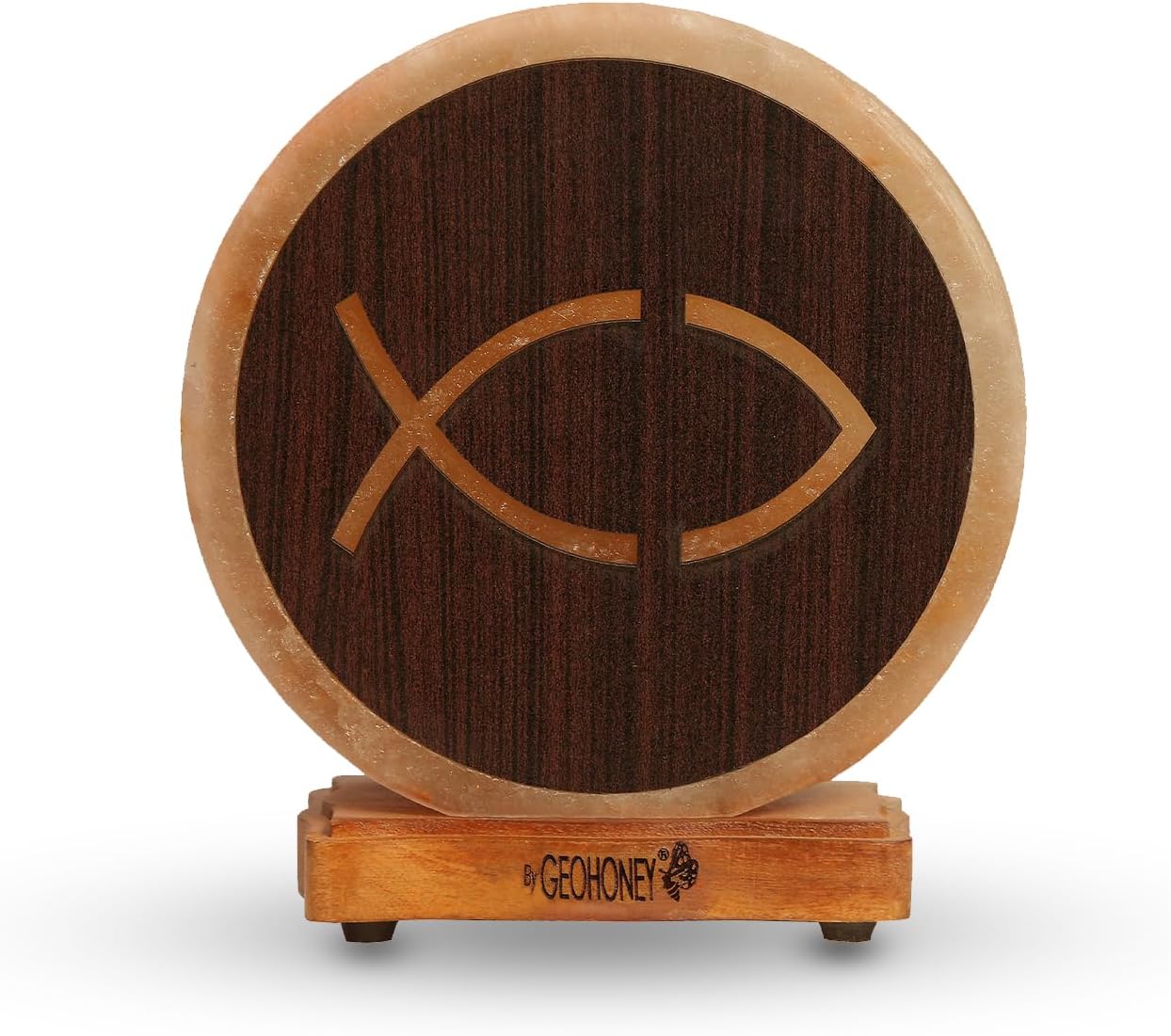 Geohoney Ichthus Christian Symbol Himalayan Salt Lamp GH-CSL-061