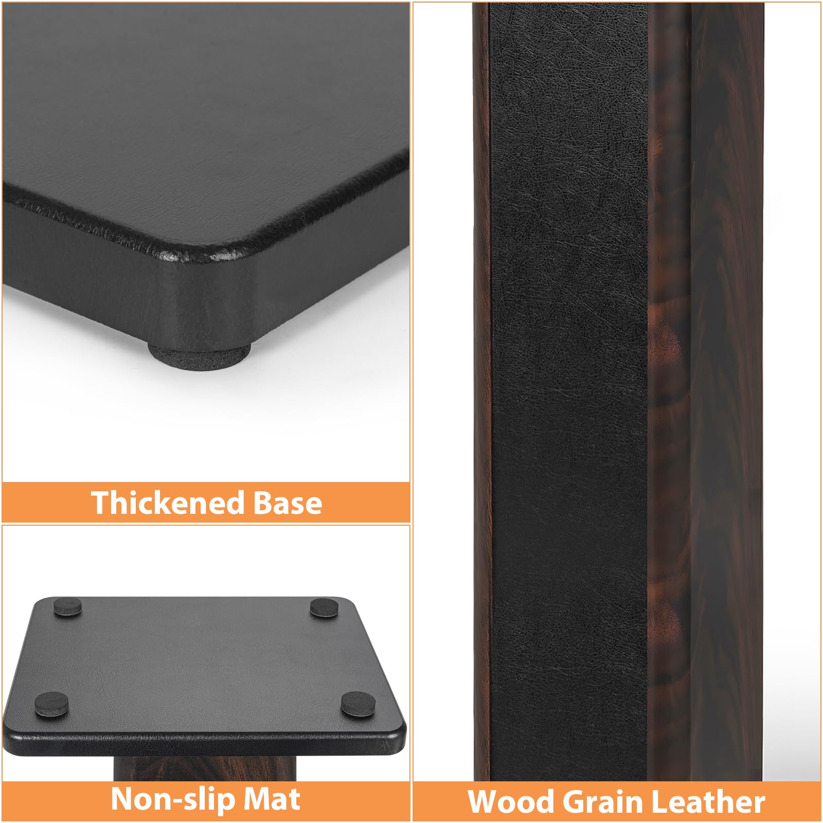 Set di 2 Supporti per Altoparlanti da Tavolo in Legno 80CM, Fino a 50KG, Supporti per Altoparlanti per Home Cinema, Supporti Universali per Altoparlanti da Tavolo, Design Riempito di Sabbia