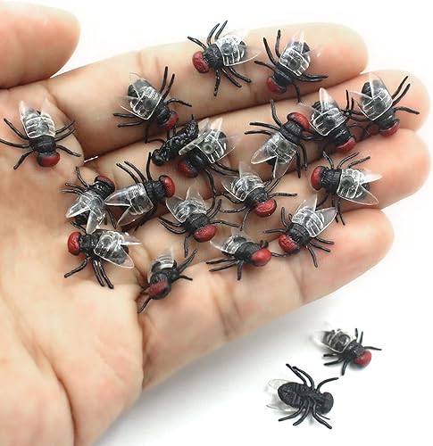 Miniatura 8 de BEINME Moscas falsas, manualidades de Halloween, bromas, moscas de plástico para poner en caca falsa, risas reales, regalo perfecto (XS-negro), 0.6