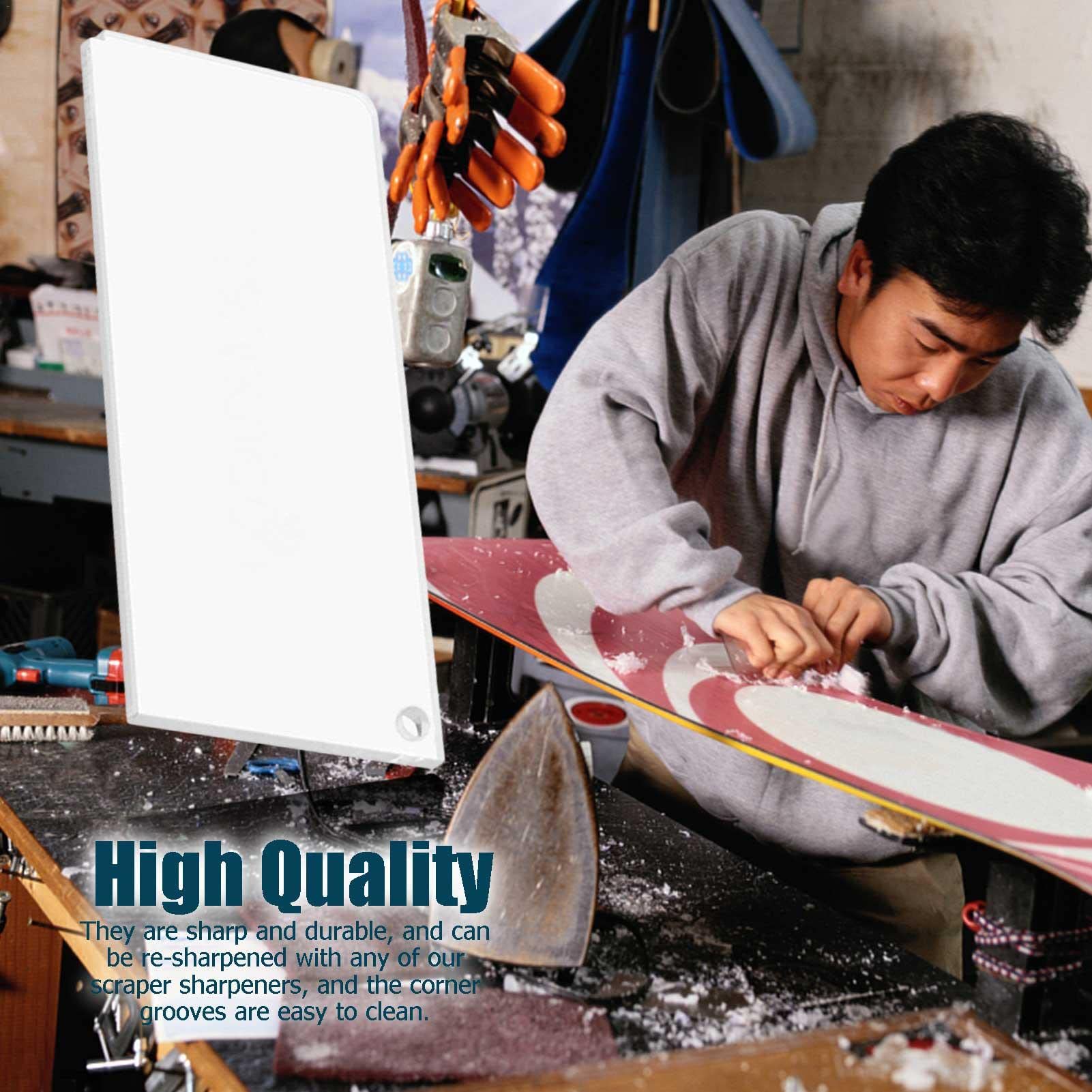 Rascador de cera de acrílico para esquís y tablas de snowboard 23 x 5,7 x 0,4 cm transparente