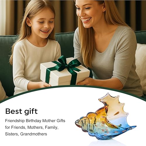 Miniatura 5 de LCCCK Figuras artísticas de cristal de mar, escultura de concha soplada a mano, decoración de cristal de mar azul, estatua creativa de concha de