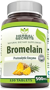 Herbal Secrets Bromelain Supplement 500 Mg Tablets Supplement | Non-GMO | Gluten Free | Made in USA (120 Count)