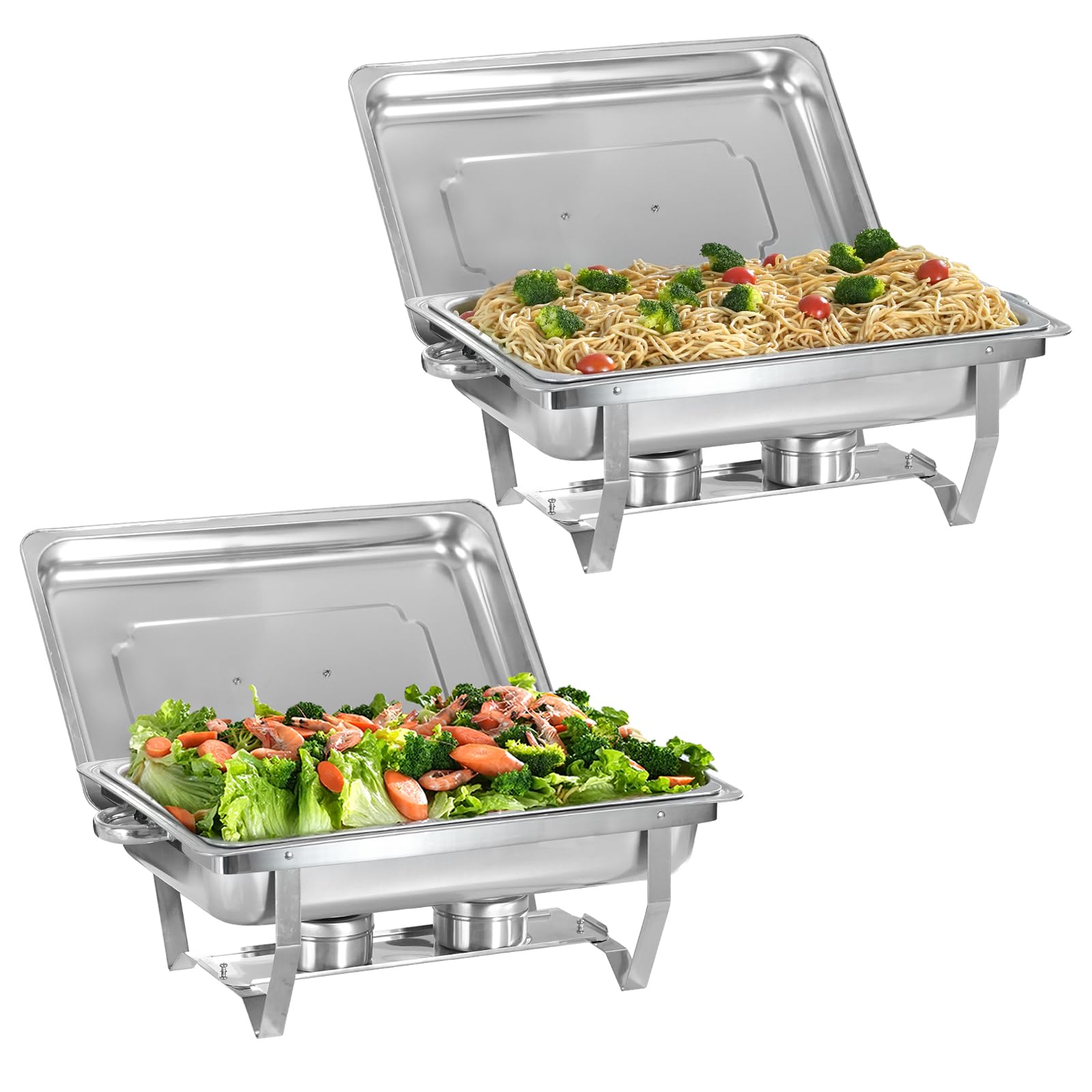 9L Chafing Dish Catering Buffet Set, 4 Pezzi Set Buffet Scaldavivande, Acciaio Inossidabile Chafing Dish Buffet Set, Buffet Servers E Scaldabagni, per La Cena Ristoranti Banchetti Feste di Nozze