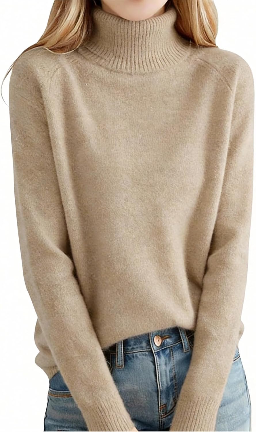 Women's Turtleneck Sweater Trendy Long Sleeve Warm Sweater 2025 Fall Winter Fashion Clothes Basic Knit Pullover Tops