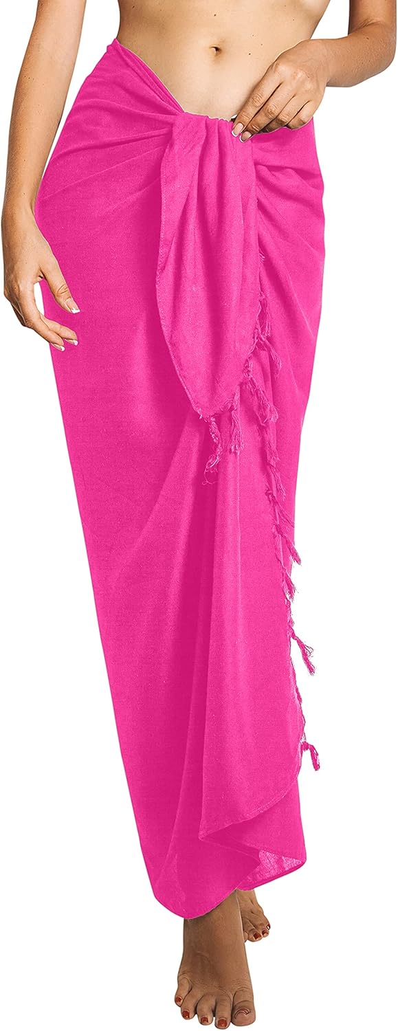 CHAINUPON Womens Beach Pareos Sarong Sheer Long Swimsuit Cover Ups Bikini Wrap Skirt