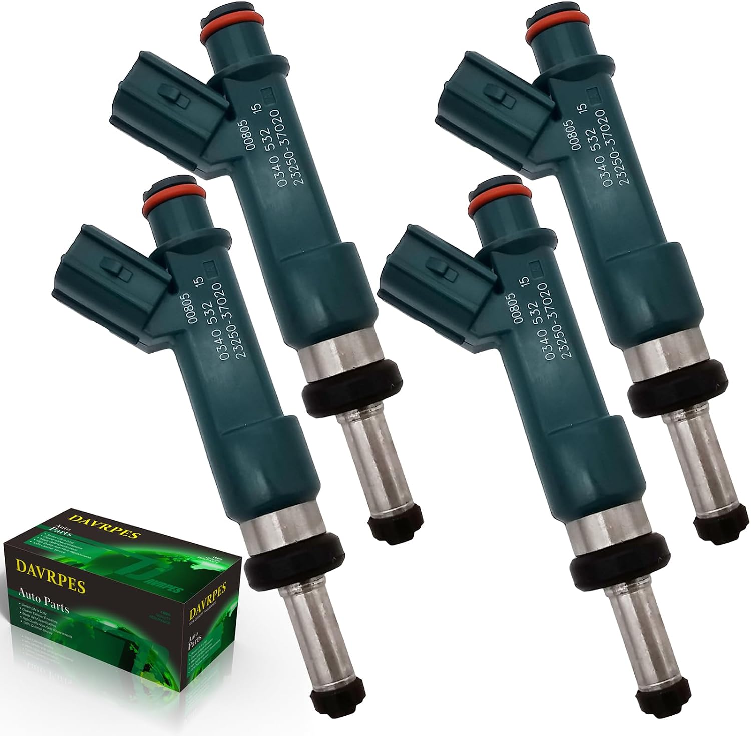 4PCS 23250-37020 FJ1068 Fuel Injector Fuel Spray Nozzle 12 Holes Disc Engine For Toyota Prius 2010-2015 1.8L-l4, Lexus CT200h 2011-2015 1.8L-l4 Replace#FJ1236｜FJ1090｜FJ1055