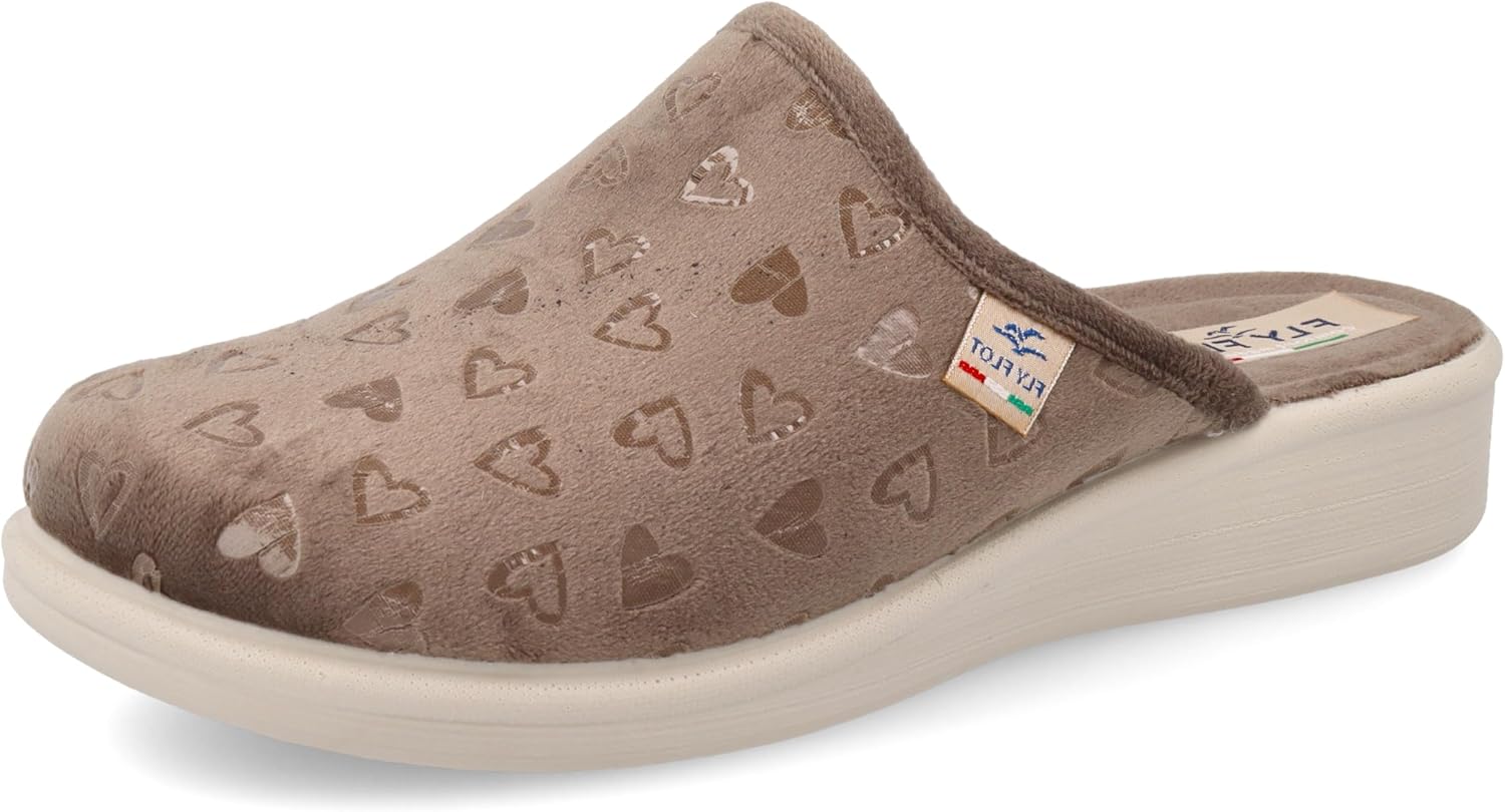 Ciabatte Invernali Fly Flot Donna Con Cuoricini - Sottopiede Antishock, Antiscivolo, Comode E Calde - Foto 11