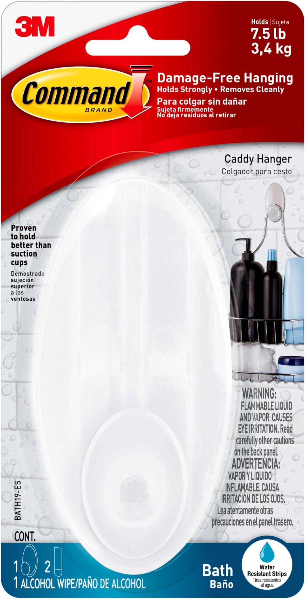 Command BATH19-ES Shower Caddy Hanger