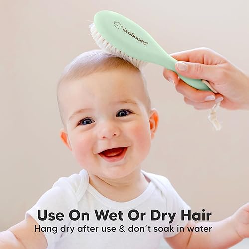 Miniatura 69 de Cepillo de madera para el pelo del bebé, cepillo de bebé con cerdas suaves de cabra, peine suave perfecto para recién nacidos para bebés, niñas