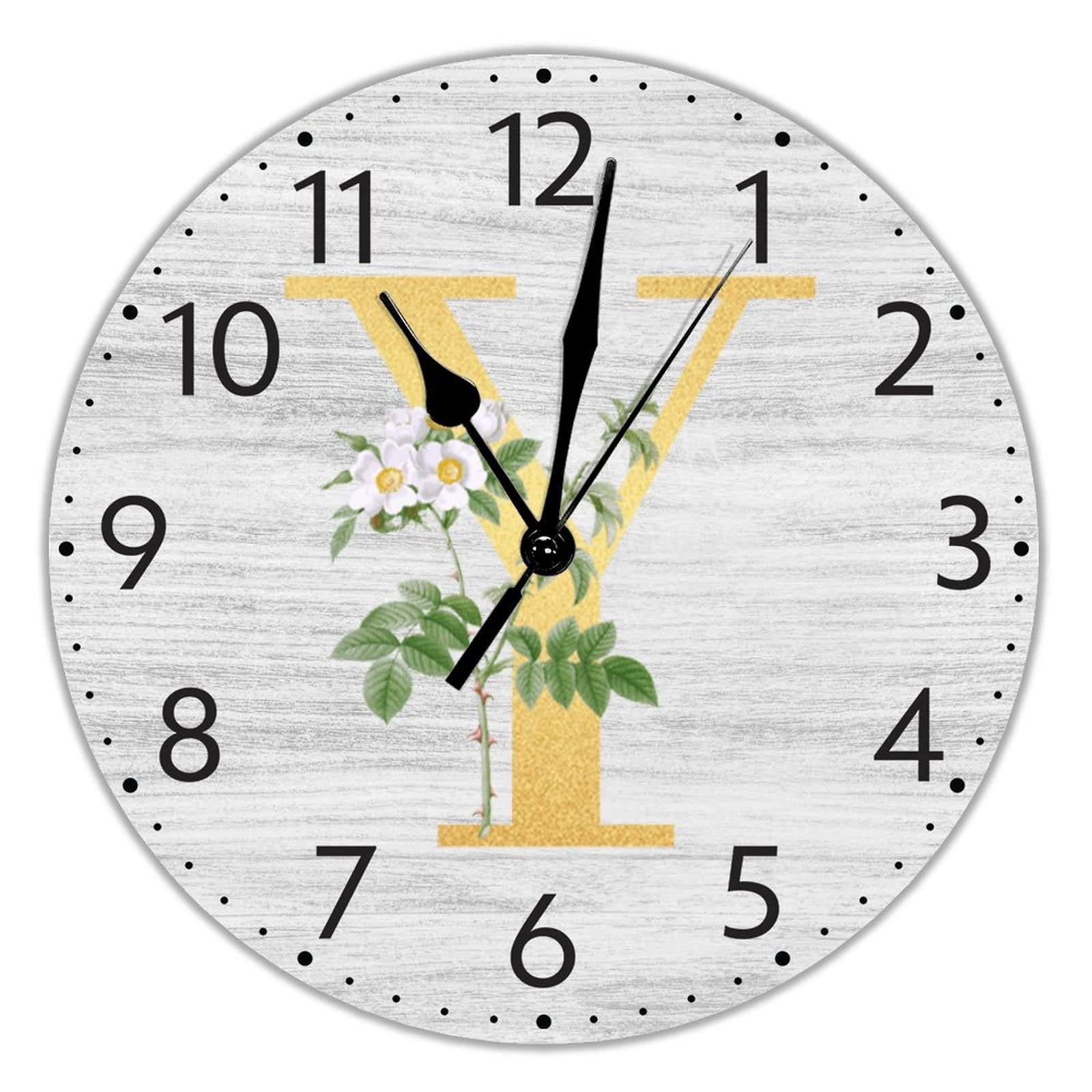 Horloge murale bois silencieuse quartz 38 cm pour chambre et cuisine