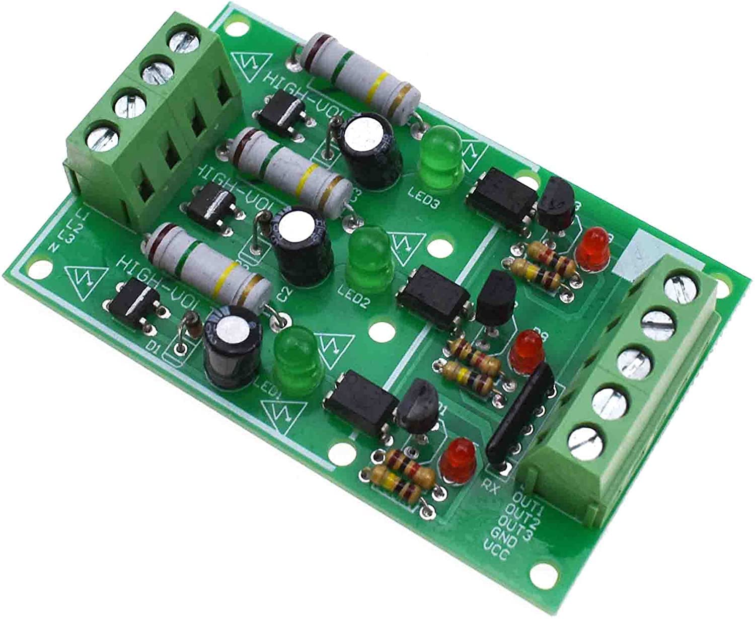 Optocoupler Isolation Module 1/3/8 Channel Photoelectric Isolated Module AC 220V Detection Module Isolated Board Signal Converter Module (3 Channel)