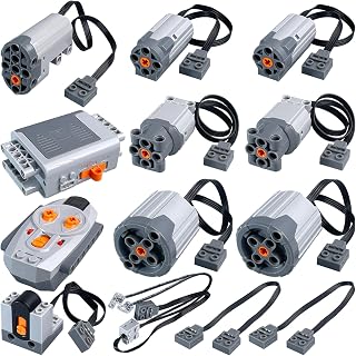 13-in-1 Power Function Motors Set Compatible with Technology Bricks, The Kit Parts Includes M L XL Servo Motor AA Battery Box, 2.4G Remote Control Receiver, Christmas and Birthday Gifts for MOC Player