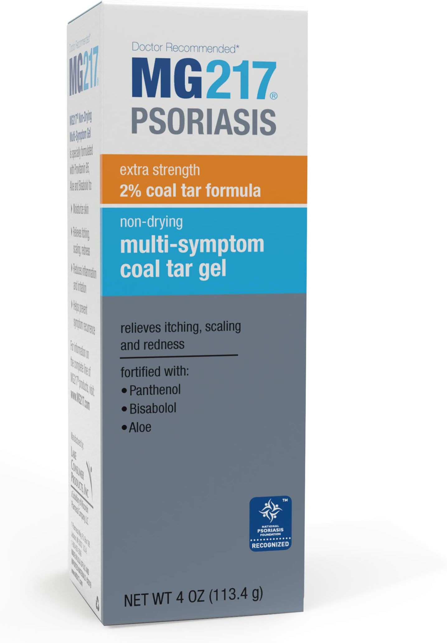 MG217 2% Coal Tar Psoriasis Gel, Non-Drying Multi-Symptom Treatment - 4 oz Tube