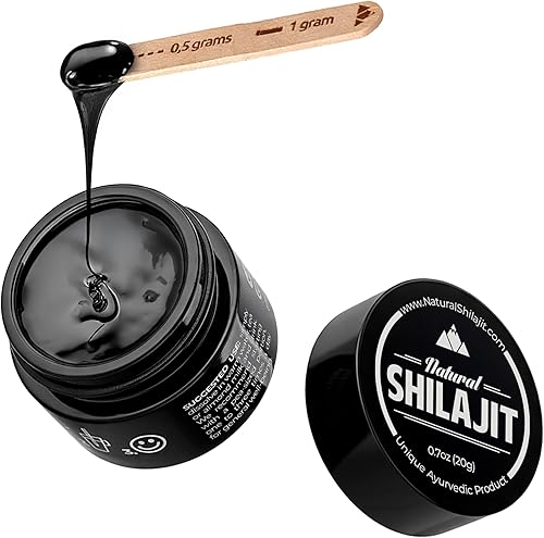 NATURAL SHILAJIT Resina (0.71 oz)  Altai Shilajit genuino para hombres y mujeres, complejo bioactivo verificado por DBP, minerales traza y
