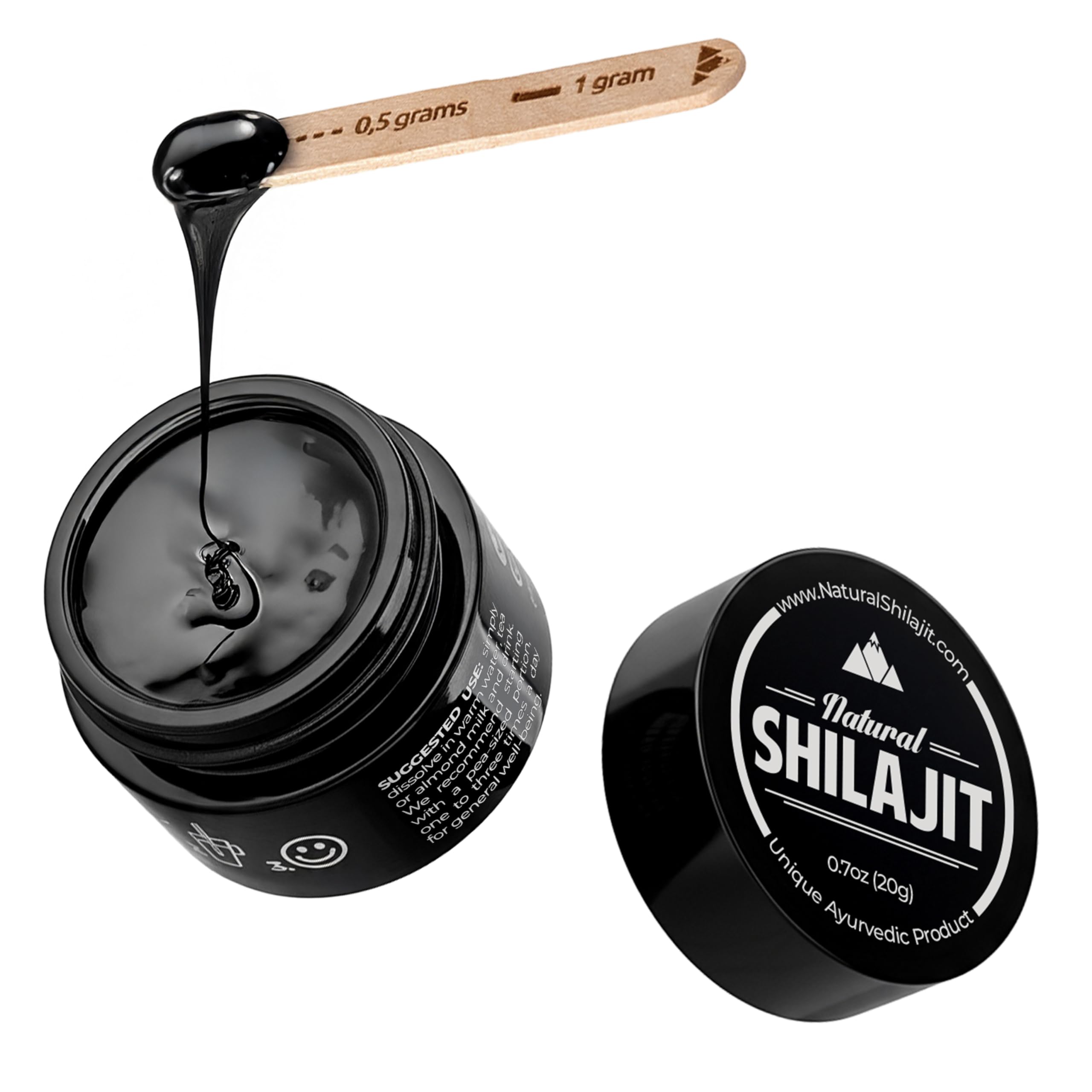 NATURAL SHILAJIT Resin (20g) – Genuine Altai Shilajit for Men & Women, DBP-Verified Bioactive Complex, Trace Minerals & Fulvic Compounds, Lab Tested, Pure Resin Supplement