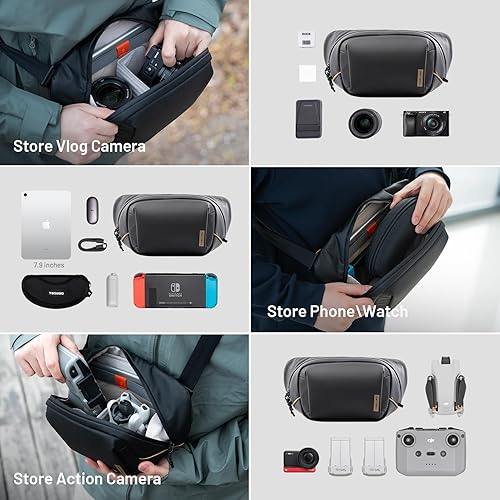 Miniatura 2 de PGYTECH OneGo Solo V2 - Bolsa bandolera para cámara de 4 litros, cangurera cruzada para fotógrafos de viajes urbanos, bolsa pequeña para cámara