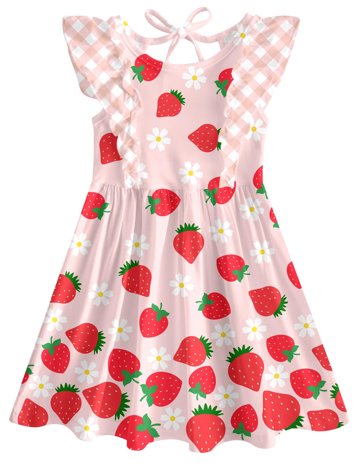 Goodstoworld Toddler Girl Dress for Kids Summer Beach Ruffle Tie Back Dresses for 2-8T